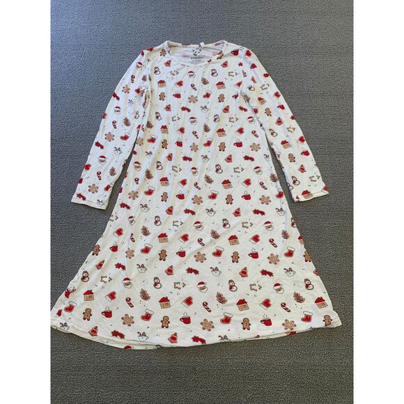 Bellabu Bear Girls 9/10Y White Christmas Gingerbread Nightgown Pajama Dress - Picture 1 of 15